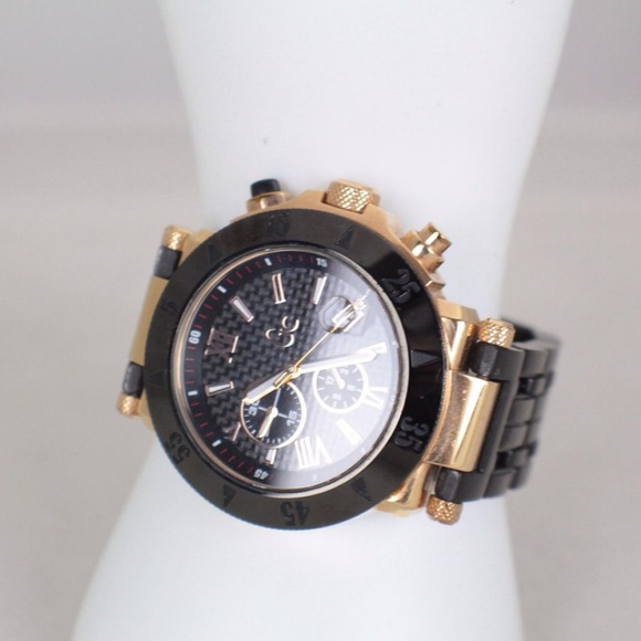 GUESS Collection Black & Gold Swiss Watch #16378 main image 5